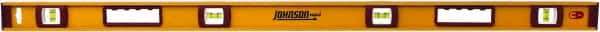 Johnson Level & Tool - Magnetic 48" Long 3 Vial I-Beam Level - Aluminum, Black, 2 Plumb & 1 Level Vials - Apex Tool & Supply