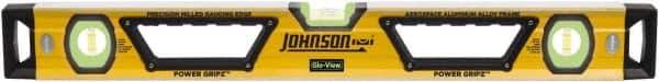 Johnson Level & Tool - Magnetic 78" Long 3 Vial Box Beam Level - Aluminum, Yellow, 2 Plumb & 1 Level Vials - Apex Tool & Supply