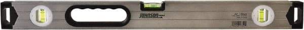 Johnson Level & Tool - 24" Long 3 Vial Box Beam Level - Aluminum, Silver, 2 Plumb & 1 Level Vials - Apex Tool & Supply