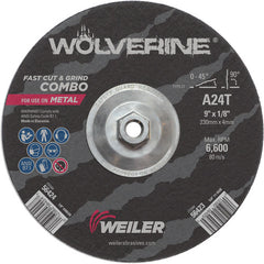 Vortec Pro 9″ × 1/8″ Type 27 Cutting Wheel, A24T, 5/8″-11 UNC Nut - Apex Tool & Supply