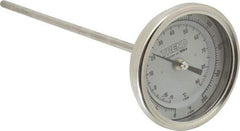 Wika - 9 Inch Long Stem, 3 Inch Dial Diameter, Stainless Steel, Back Connected Bi-Metal Thermometer - -15 to 90°C, 1% Accuracy - Apex Tool & Supply