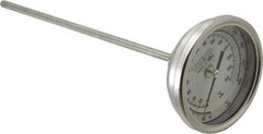 Wika - 9 Inch Long Stem, 3 Inch Dial Diameter, Stainless Steel, Back Connected Bi-Metal Thermometer - 10 to 150°C, 1% Accuracy - Apex Tool & Supply