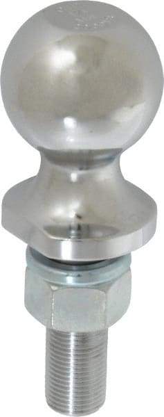 Reese - 1-7/8" Diam, 2-3/8" Shank Length, Hitch Ball - 3/4" Shank Diam, 2,000 Lb Capacity, Chrome Finish - Apex Tool & Supply
