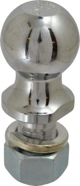Reese - 1-7/8" Diam, 2" Shank Length, Hitch Ball - 1" Shank Diam, 2,000 Lb Capacity, Chrome Finish - Apex Tool & Supply