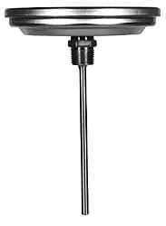 Wika - 2-1/2 Inch Long Stem, 5 Inch Dial Diameter, Stainless Steel, Back Connected Bi-Metal Thermometer - 10 to 200°C, 1% Accuracy - Apex Tool & Supply