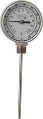 Wika - 6 Inch Long Stem, 3 Inch Dial Diameter, Stainless Steel, Bottom Connected Bi-Metal Thermometer - -5 to 115°C, 1% Accuracy - Apex Tool & Supply