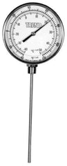 Wika - 2-1/2 Inch Long Stem, 5 Inch Dial Diameter, Stainless Steel, Bottom Connected Bi-Metal Thermometer - -20 to 120°C, 1% Accuracy - Apex Tool & Supply