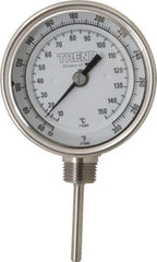 Wika - 2-1/2 Inch Long Stem, 3 Inch Dial Diameter, Stainless Steel, Adjustable Angle Bi-Metal Thermometer - 10 to 150°C, 1% Accuracy - Apex Tool & Supply
