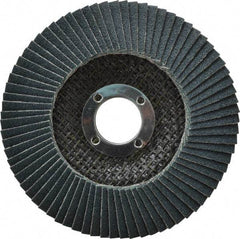 Camel Grinding Wheels - 80 Grit, 4-1/2" Disc Diam, 7/8" Center Hole, Type 29 Zirconia Alumina Flap Disc - 13,300 Max RPM, Poly Cotton Backing, Arbor Attaching System, Coated - Apex Tool & Supply