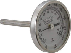 Wika - 2-1/2 Inch Long Stem, 2 Inch Dial Diameter, Stainless Steel, Back Connected Bi-Metal Thermometer - -5 to 115°C, 1% Accuracy - Apex Tool & Supply