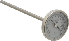 Wika - 6 Inch Long Stem, 2 Inch Dial Diameter, Stainless Steel, Back Connected Bi-Metal Thermometer - -15 to 90°C, 1% Accuracy - Apex Tool & Supply