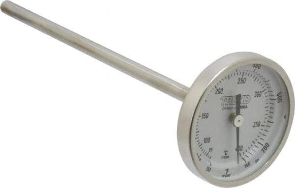Wika - 6 Inch Long Stem, 2 Inch Dial Diameter, Stainless Steel, Back Connected Bi-Metal Thermometer - 65 to 400°C, 1% Accuracy - Apex Tool & Supply