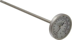 Wika - 9 Inch Long Stem, 2 Inch Dial Diameter, Stainless Steel, Back Connected Bi-Metal Thermometer - 10 to 150°C, 1% Accuracy - Apex Tool & Supply