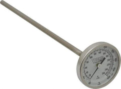 Wika - 9 Inch Long Stem, 2 Inch Dial Diameter, Stainless Steel, Back Connected Bi-Metal Thermometer - 10 to 260°C, 1% Accuracy - Apex Tool & Supply