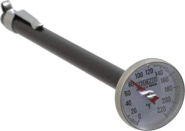 Wika - 0 to 220°F, Bimetal Pocket Thermometer - Stainless Steel - Apex Tool & Supply