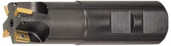 LMT - 1" Cut Diam, 0.413" Max Depth of Cut, 1" Shank Diam, 3-1/2" OAL, Indexable Square Shoulder End Mill - AD...1103...R Inserts, Weldon Shank, Series Univex - Apex Tool & Supply