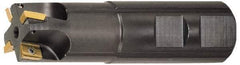 LMT - 1" Cut Diam, 0.413" Max Depth of Cut, 1" Shank Diam, 3-1/2" OAL, Indexable Square Shoulder End Mill - AD...1103...R Inserts, Weldon Shank, Series Univex - Apex Tool & Supply