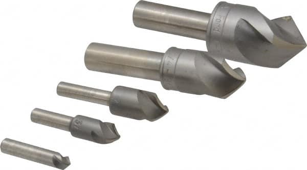 M.A. Ford - 5 Piece, 1/4 to 1" Head Diam, 90° Included Angle, Single End Countersink Set - Apex Tool & Supply