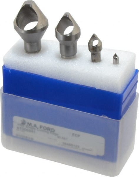 M.A. Ford - 4 Piece, 3/16 to 1-1/8" Head Diam, 60° Included Angle, Single End Countersink Set - Apex Tool & Supply