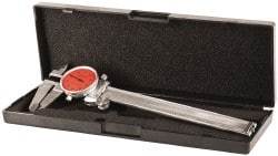Value Collection - 0" to 6" Range, 0.001" Graduation, 0.1" per Revolution, Dial Caliper - Red Face, 1.57" Jaw Length - Apex Tool & Supply