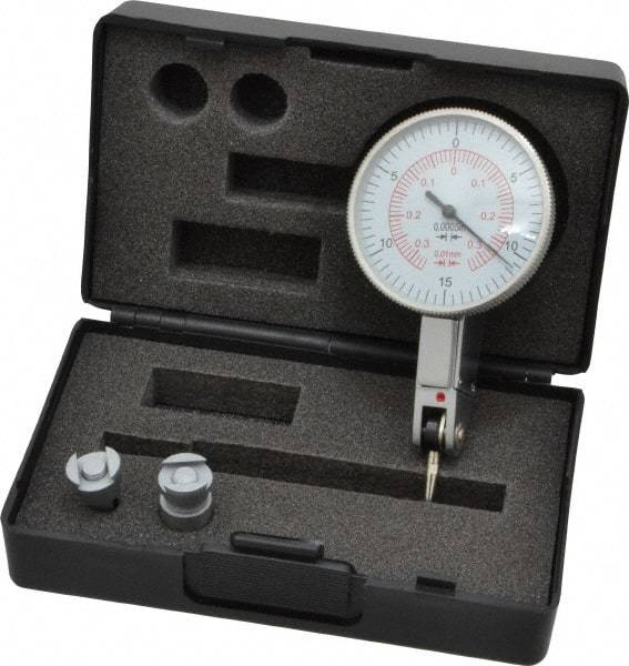 Value Collection - 0.03 Inch Range, 0.0005 Inch Dial Graduation, Horizontal Dial Test Indicator - White Dial, 0-15-0; 0-35-0 Dial Reading - Apex Tool & Supply
