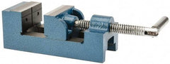 Value Collection - 2-1/2" Jaw Opening Capacity x 1-1/2" Throat Depth, Horizontal Drill Press Vise - 2-1/2" Wide Jaw, Stationary Base, Standard Speed, 7-1/4" OAL x 2-5/8" Overall Height, Cast Iron - Apex Tool & Supply