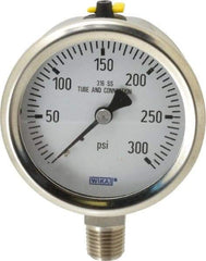 Wika - 2-1/2" Dial, 1/4 Thread, 0-300 Scale Range, Pressure Gauge - Lower Connection Mount, Accurate to 1.5% of Scale - Apex Tool & Supply