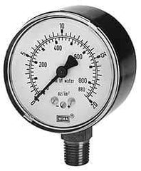 Wika - 2-1/2" Dial, 1/4 Thread, 0-30/0-760 Scale Range, Pressure Gauge - Center Back Connection Mount, Accurate to 1.5% of Scale - Apex Tool & Supply