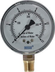 Wika - 2-1/2" Dial, 1/4 Thread, 0-15/0-380 Scale Range, Pressure Gauge - Lower Connection Mount, Accurate to 1.5% of Scale - Apex Tool & Supply