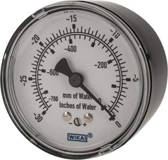 Wika - 2-1/2" Dial, 1/4 Thread, 0-30/0-760 Scale Range, Pressure Gauge - Center Back Connection Mount, Accurate to 1.5% of Scale - Apex Tool & Supply