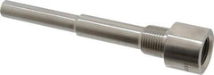 Alloy Engineering - 6 Inch Overall Length, 1/2 Inch Thread, 304 Stainless Steel Standard Thermowell - 4-1/2 Inch Insertion Length - Apex Tool & Supply