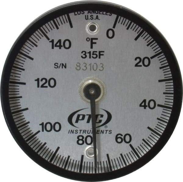 PTC Instruments - 150°F, 2 Inch Dial Diameter, Dual Magnet Mount Thermometer - 1° Division Graduation - Apex Tool & Supply