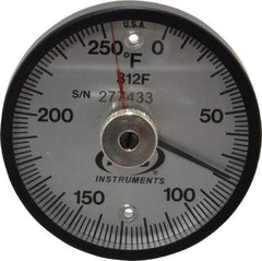 PTC Instruments - 250°F, 2 Inch Dial Diameter, Dual Magnet Mount Thermometer - 2° Division Graduation - Apex Tool & Supply