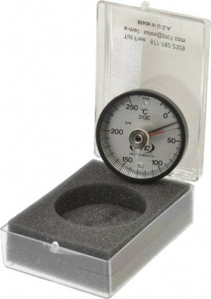 PTC Instruments - -20 to 200°C, 2 Inch Dial Diameter, Dual Magnet Mount Thermometer - 2° Division Graduation - Apex Tool & Supply