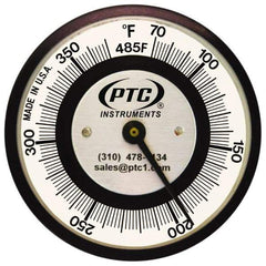 PTC Instruments - 70 to 370°F, 2 Inch Dial Diameter, Pipe Surface Clip On Thermometer - 2° Division Graduation - Apex Tool & Supply