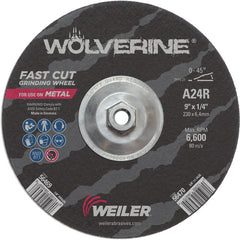 Vortec Pro 9″ × 1/4″ Type 27 Grinding Wheel, A24R, 5/8″-11 UNC Nut - Apex Tool & Supply