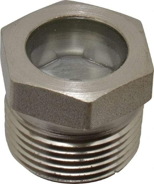 LDI Industries - 3/4" Sight Diam, 3/4" Thread, 0.94" OAL, High Pressure Fused Pipe Thread with Reflector Sight Glass & Flow Sight - 1-1/16" Head, 1,500 Max psi, 3/4-14 Thread - Apex Tool & Supply