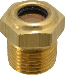LDI Industries - 7/16" Sight Diam, 3/8" Thread, 0.88" OAL, Low Pressure Pipe Thread Lube Sight, Open View Sight Glass & Flow Sight - 3/4" Head, 30 Max psi, 3/8-18 Thread - Apex Tool & Supply