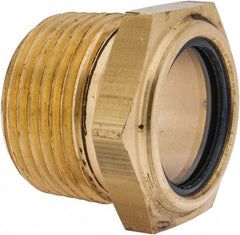 LDI Industries - 31/32" Sight Diam, 1" Thread, 1.19" OAL, Low Pressure Pipe Thread Lube Sight, Open View Sight Glass & Flow Sight - 1-7/16" Head, 7 Max psi, 1 to 11-1/2 Thread - Apex Tool & Supply