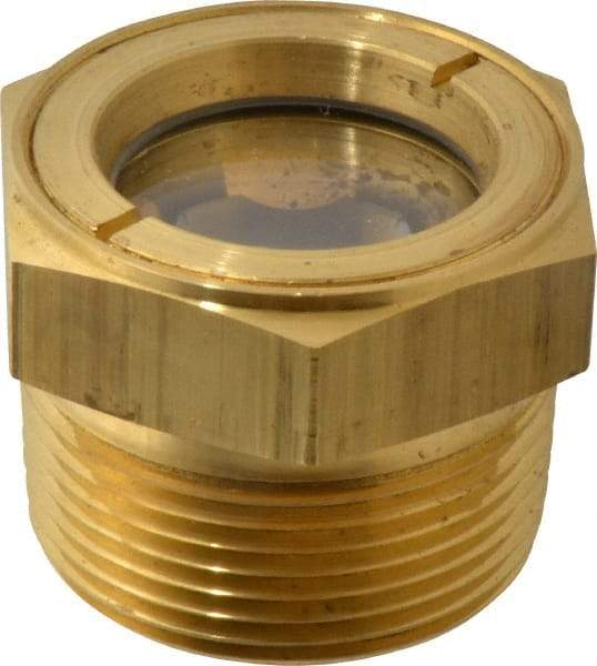 LDI Industries - 1-1/8" Sight Diam, 1-1/4" Thread, 1.44" OAL, Low Pressure Pipe Thread Lube Sight with Reflector Sight Glass & Flow Sight - 1-3/4" Head, 5 Max psi, 1-1/4 to 11-1/2 Thread - Apex Tool & Supply