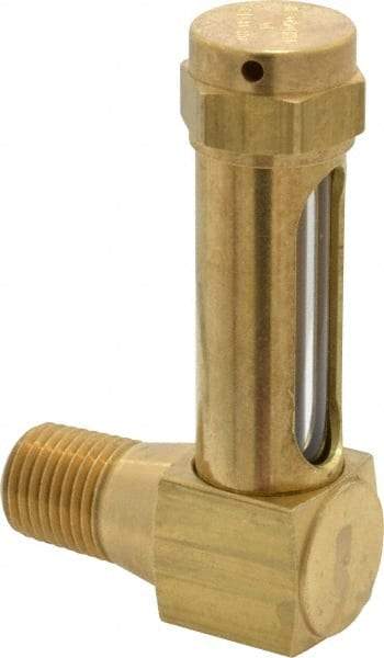 LDI Industries - 1-3/8 Inch Long Sight, 1/4 Inch Thread Size, Buna-N Seal Short Elbow, Vented Oil-Level Indicators and Gauge - 2-3/8 Inch Length to Center of Base - Apex Tool & Supply