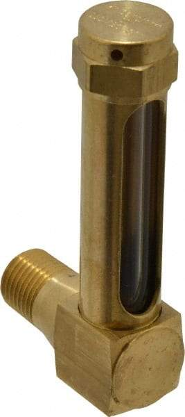 LDI Industries - 1-7/8 Inch Long Sight, 1/4 Inch Thread Size, Buna-N Seal Short Elbow, Vented Oil-Level Indicators and Gauge - 2-7/8 Inch Length to Center of Base - Apex Tool & Supply