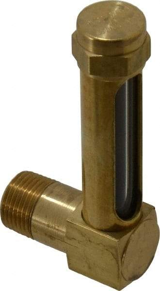 LDI Industries - 1-7/8 Inch Long Sight, 3/8 Inch Thread Size, Buna-N Seal Short Elbow, Vented Oil-Level Indicators and Gauge - 2-7/8 Inch Length to Center of Base - Apex Tool & Supply