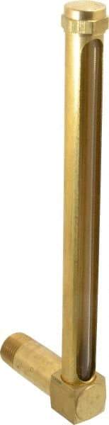 LDI Industries - 7-1/2 Inch Long Sight, 1/2 Inch Thread Size, Buna-N Seal Long Elbow, Vented Oil-Level Indicators and Gauge - 8-11/16 Inch Length to Center of Base - Apex Tool & Supply