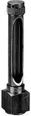 LDI Industries - 7-1/2 Inch Long Sight, 3/8 Inch Thread Size, Buna-N Seal Elbow to Female Thread, Vented Oil-Level Indicators and Gauge - 9 Inch Length to Center of Base - Apex Tool & Supply