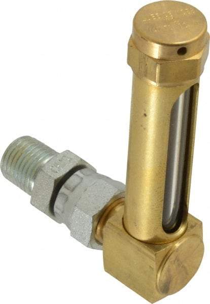 LDI Industries - 1-7/8 Inch Long Sight, 1/4 Inch Thread Size, Buna-N Seal Union Coupling, Vented Oil-Level Indicators and Gauge - 2-7/8 Inch Length to Center of Base - Apex Tool & Supply