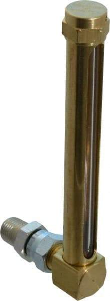 LDI Industries - 4-1/4 Inch Long Sight, 1/4 Inch Thread Size, Buna-N Seal Union Coupling, Vented Oil-Level Indicators and Gauge - 5-3/8 Inch Length to Center of Base - Apex Tool & Supply