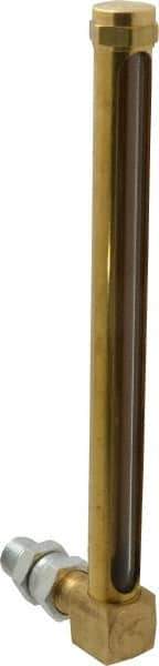LDI Industries - 7-1/2 Inch Long Sight, 3/8 Inch Thread Size, Buna-N Seal Union Coupling, Vented Oil-Level Indicators and Gauge - 8-11/16 Inch Length to Center of Base - Apex Tool & Supply