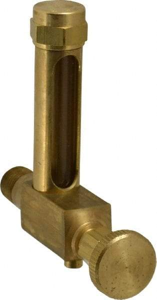 LDI Industries - 1-7/8 Inch Long Sight, 1/4 Inch Thread Size, Buna-N Seal Short Elbow With Drain, Vented Oil-Level Indicators and Gauge - 2-7/8 Inch Length to Center of Base - Apex Tool & Supply