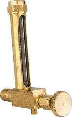 LDI Industries - 2-3/4 Inch Long Sight, 1/4 Inch Thread Size, Buna-N Seal Short Elbow With Drain, Vented Oil-Level Indicators and Gauge - 3-7/8 Inch Length to Center of Base - Apex Tool & Supply